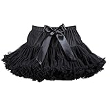 キッズ tutu チュチュスカート パニエ こども用 (黒, M)