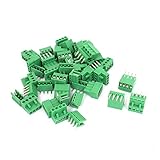 SODIAL(R) 5.08mm ピッチ　直角4ピンPCBプラグ可能な端子台　26セット