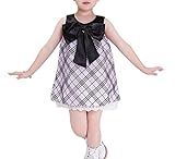 (ウォ２U)Woo2u ガールズ 女の子 子供 レース ノースリーブ 格子柄 可愛い 蝶結び Aライン ひざ丈 入園式 フォーマル ワンピース パーティー お呼ばれ ドレス チュニック 紫色 100