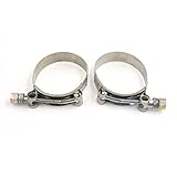 uxcell ホースクランプ 64mm内径 調節可能 ステンレススチール製 燃料 クリップ ファスナー 2個入り
