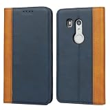 Ｈａｖａｙａ 対応 Arrows Be3 F-02L ケース Arrows Be3 ケース 富士通 スマホケース アローズ be3 F02l 手帳型 docomo 耐衝撃 カバー マグネット式 カード収納 スタンド機能 レザー-ブルー＋イエロー