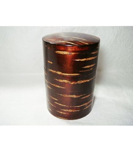 【未使用品】桜皮細工の茶筒♪2つセット 桜皮細工 総皮茶筒 無地小と茶さじセット（樺細工） | 角館桜皮