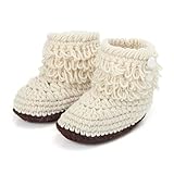 YideaHome手作り風 赤ちゃん用 子供用 幼児 可愛い 出産祝い ベビー靴 ニット靴 新生児 ベビーシューズ