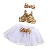 Cutelove　子供　キッズ　3点セット　スパンコール　ヘアバッド　キラキラ　スカート　　蝶結び付き　紗　パーティー　素敵