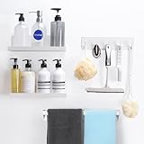 Keydol マグネットバスルーム収納4点セット 【浴室をスッキリ収納】 4in1浴室収納シリーズ マグネットバスルームラック マグネットバ