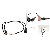 SODIAL(R)ブラック 4ピン オスメス 円形LED電源プラグコネクタ