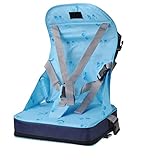 (ヘラサ)Herasa　ベビー用 食事チェアクッション　撥水　背もたれ付　 椅子クッション 赤ちゃん用　折りたたみ　持ち運び (青)