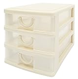 サンコープラスチック 小物収納3段 エルピス 幅16.2×奥23.2×高16.7cm ソフトベージュ