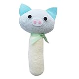 日本製 ベビー用ラトル　鈴入りがらがら　ブタさん　サックス