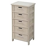 山善(YAMAZEN) リビングチェスト (幅40)5段 木製 ナチュラル MSK-5(NA)R