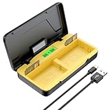 ENEGON NP-FW50急速充電器【PD20W急速充電＆LCD数字表示】｜収納ケース＆SDカードスロット付き｜Sony NEX 3/5/7シリーズ, a3000, a5000, a5100, a55, a6000, a6100, a6300, a6400, a6500, a7, a7II, a7S, a7SII, a7R対応｜ポータブル設計