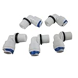 TmallTech 1/4 Push Fit Tube x1/4 Male Thread Elbow Aquarium Quick Connect for RO (Pack of 5) [並行輸入品]