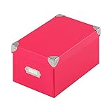 ふた付き収納ボックス カラーボックスの整理にも 折りたたみストレージボックス 〔S〕 チェリーピンク