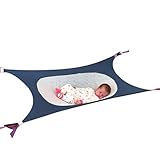 Malloom取り外し可能ポータブル幼児安全ベッドベビーハンモックベッド眠るベッド ブルー