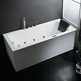アリエルam154jdtsz-lプラチナ59 " Whirlpool ROMAN付きバスタブ浴槽フィラー蛇口、 60 Or More Gallons ホワイト AM154JDTSZ-L-59 1