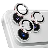 Podick レンズカバー iPhone 17 Pro/17 ProMax用 カメラカバー かっこいい 高透過率 9H強化ガラス アルミ合金 耐衝撃 いphone17pro/17ProMax カメラ保護 薄型 キズ防止 露出オーバー防止 気泡ゼロ 指紋防止 貼り付け簡単 アイフォン17プロ/17プロマックス 対応 独立型レンズプロテクター(17Pro/Max,シルバー)