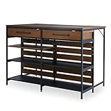 LOWYA ロウヤ アイランドキッチン カウンターキッチン 食器棚 対面テーブル レンジ台 カップボード キッチンボード キッチン収納 作業台 ブラウン