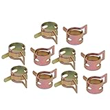 uxcell ホースクランプ スプリングクランプ エアチューブクリップ　燃料ホースパイプ用 ばねバンド式 低圧 11mm外径 10個入り