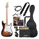 PhotoGenic エレキギター 初心者入門エントリーセット STタイプ ST-180M/SB サンバースト [ソフトケース/シールド/アンプ/チューナー/ストラップ/ピック/ピックケース/弦/ワインダー/教則DVD/調整用レンチ付属]