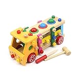 Goodgoods 積み木 キッズ 車 木製 立体パズル 知育玩具 013-lzgy-d-097(F 約1200g)