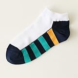 (靴下屋)kutsushitaya キッズ　【ボーダー】強くて丈夫なスニーカー丈ソックス16〜18cm コン