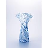 フリル花器 津軽びいどろ工房 花器ブルー ブルー F-77339