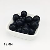 Mamimami Home シリコーン製 安全歯固め ビーズ 12MM 授乳看護用 ネックレス おしゃぶりチェーン 幼児 噛がため玩具 新生児贈り物 DIY用 円形 アクセサリー 17色選択可能 50