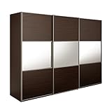 大型スライドドア・衣類収納 サローネ ワードローブ 幅240cm奥行62 本体：ブラウン 扉：D_コンビ[■]■□Op