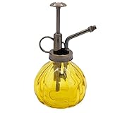 (SOWAKA) アンティーク 調 霧吹き 園芸 ミスト ガラス インテリア 雑貨 観葉植物 3色 カラー (イエロー)