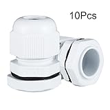 uxcell ケーブルグランド ナイロン製ホワイト PG11 TRS 5mm-10mmワイヤ径 10個入り
