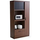 ”水や湿気に強い”モイス加工付き 食器棚 レンジ台 キッチン収納 国産 幅90cm ウォルナット