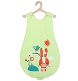 ベビー コットン プリント スリーパー （ピンク、イエロー、グリーン、ブルー/M、L） キッズ おくるみ 赤ちゃん 新生児 綿 (M, グリーン)