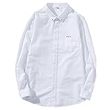 Gaosa　メンズ ファッション 長袖 無地 カジュアル ワイシャツ 襟付き　おしゃれ 大きいサイズ (L, 白)