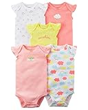 Carter's カーターズ ビタミンカラー レインボー＆サンシャイン フリル袖 ボディスーツ ５枚セット