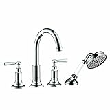 Axor 16550001 Montreux 4-Hole Roman Tub Trim with Lever Handles, Chrome [並行輸入品]