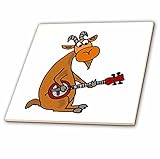 3drose All Smilesアート音楽と動物 – Cool Funny Goat Playing theバンジョーオリジナルアート – タイル 4-Inch-Ceramic ct_240069_