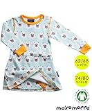 北欧ベビー服 ベビーワンピース（スカート付き長袖ロンパース） しろくま Polar Bear 3-18ヶ月 Maxomorra マクソモーラ (74/80)