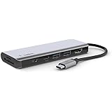 Belkin ハブ ドッキングステーション USB-C 7 in 1 100W PD HDMI SD/micro SDカード 3.5mmオーディオ iPad 9 / iPad mini 6 / M1 iPad Pro / M1 iMac / M1 M