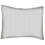 SheetWorld Crib / Toddler Percale Baby Pillow Case - Baby Pillow Case - Grey Gingham Jersey Knit - M