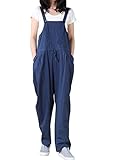 （モダンミス）Mordenmiss カジュアルオーバーオール レディース ゆったり ワイドパンツ サロペット オールインワン ブルー1