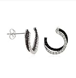 スターリングシルバーブラックスピネルピアス。 [並行輸入品]