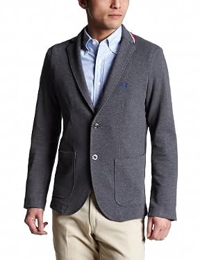 Cotton Mesh 2-button Jacket 11-16-0731-060: Dark Grey