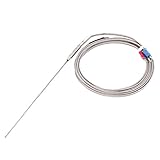 uxcell 熱電対 メタルシールド フォークターミナル サーモスタット フレキシブルスプリングセクション 1個入り