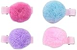 Peppercorn Kids Little Girls' Pompom Hair Clip Set - Purple / Pink Blush - One Size [並行輸入品]