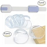 Yivan子安全package-baby安全クリアコーナーガード( 8パック) &ベビー安全ロック5パック、ホワイト) -kidsプロテクターwith 3 M接着剤なし、必要なツール ブルー