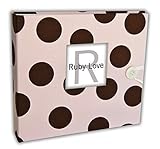 Pink & Brown Polka Dot Baby Memory Book - MOD Ruby Love Baby Book by Ruby Love Baby