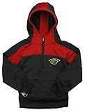 NHL Minnesota Wild Big Girls Youth Active Half Zipプルオーバーパーカー – ブラック/レッド L