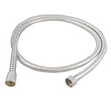 uxcell シャワーホース　ラセンホース　ステンレス シルバー 1.5M長さ　簡単取付　ネジ内径19mm