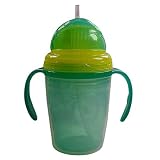 Supplylink ベビー ストローコップ 子供 水ボトル ハンドル付き 二重絶縁 断熱 230ml 全5色 - グリーン【対象月齢:0-36ヶ月頃】