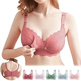 [Allanve] 授乳ブラ マタニティブラ 【崩れ・垂れ解消】【極上の柔らかさ・授乳ラクラク・4段ホックで完璧フィット】 ノンワイヤー ブ